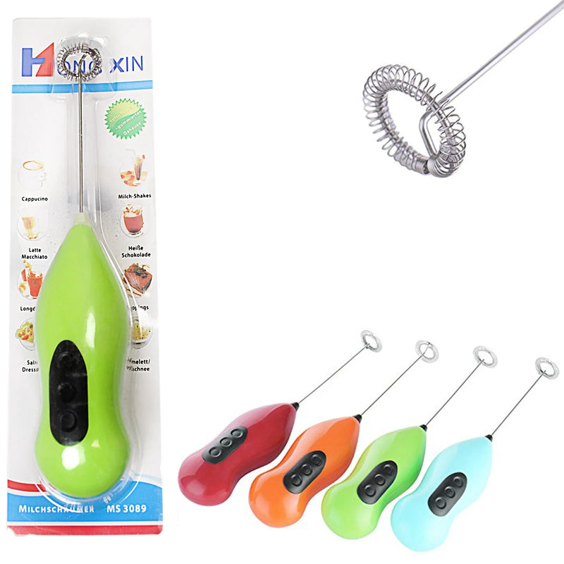 Hand Stirrer Coffee Milk Frother Stirrer Battery Operated Assorted Colours