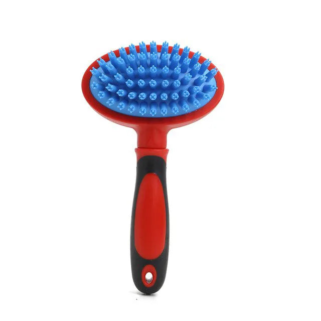 Pet Bath Massage Brush Blue Bristles Plastic Assorted Colours