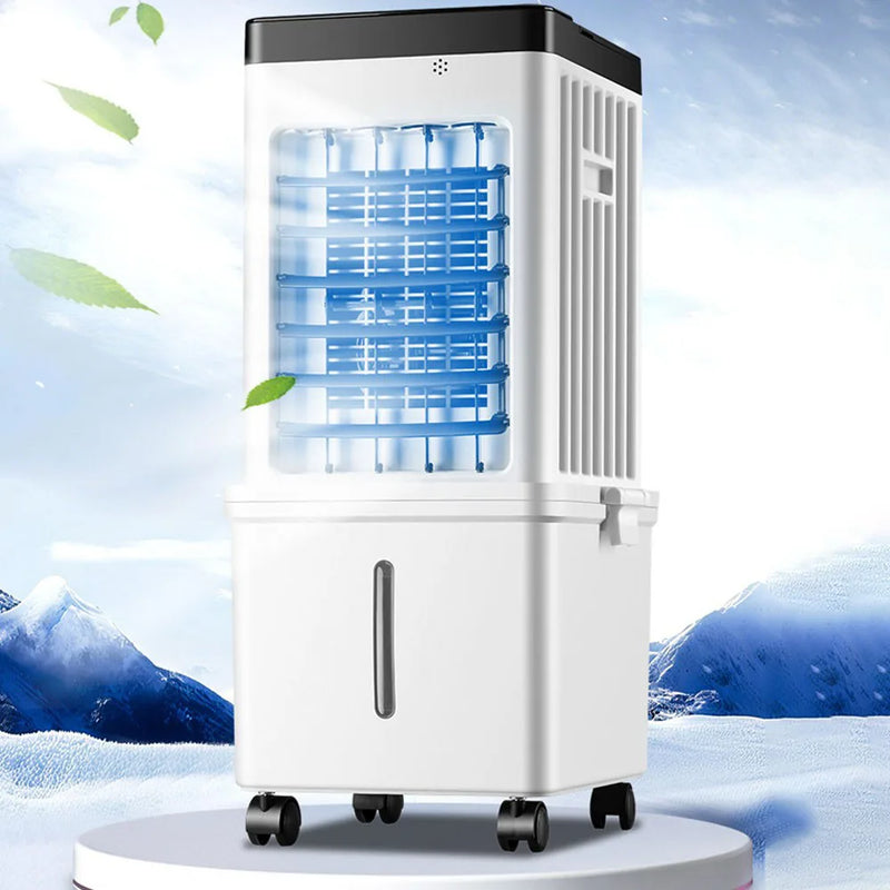 Portable Air Cooler, 12L Evaporative Cooling Fan with Remote, 3 Speed Air Conditioner Unit, 7H Timer, 65° Oscillation, Air Cooler with Humidifier for Bedroom, Living Room & Office, Energy Efficient Mobile Air Cooler