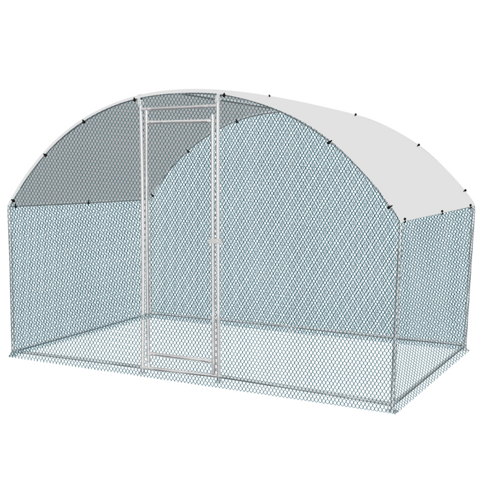 6.5 x 10 ft Large Metal Chicken Coop, Walk-in Poultry Cage Chicken Hen Run House with Waterproof Cover, Rabbits Cats Dogs Farm Pen for Outdoor Backyard Farm Garden