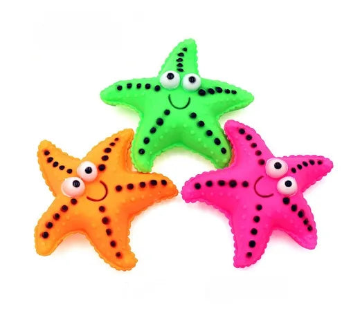 Pet Dog Toy Squeaky Ocean Starfish Assorted Colours
