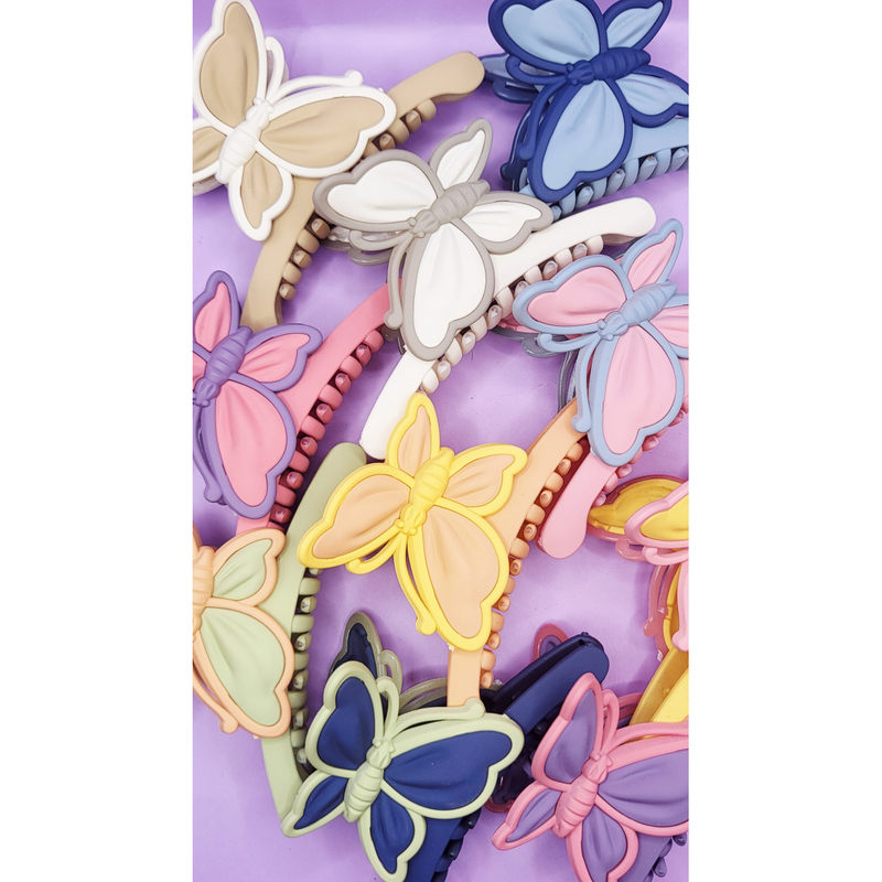Butterfly Hair Clamps Pack of 12