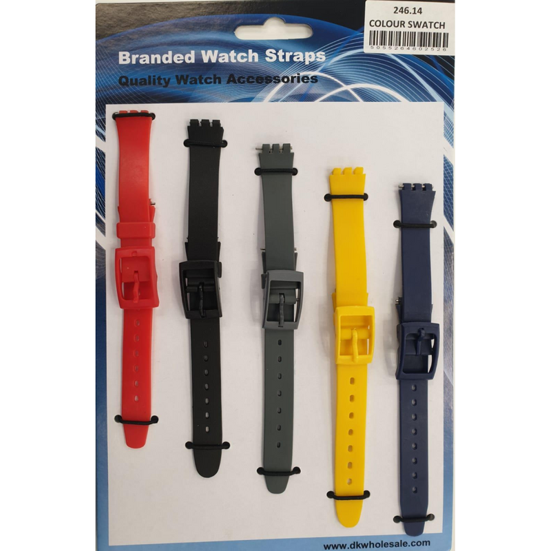 Swatch watch straps to fit Swatch watch 5pk Assorted Colours 245 14mm