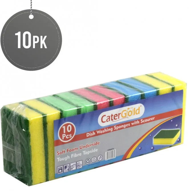 Catergold Foam Sponge Scourers 10 – Pack – Heavy – Duty Cleaning Sponges