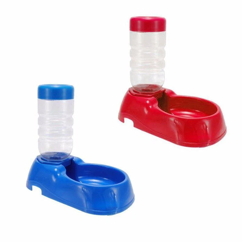 Pet Dog Cat Rabbit Plastic Automatic Food & Water Dispenser Dish Bowl Feeder Assorted Colours