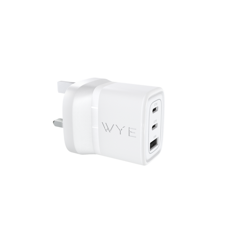 WYEFLUX 67W Dual USB Type C & USB-A Power Adapter (GaN III)