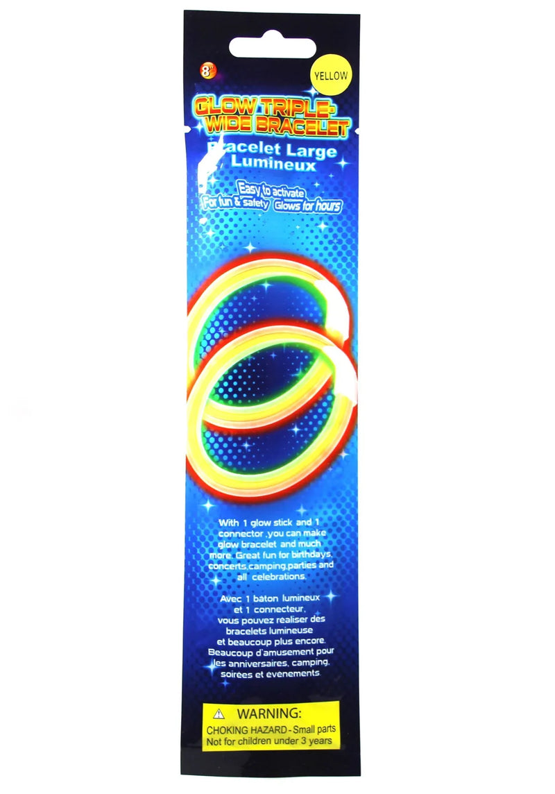 Glow In The Dark Triple Wide Stick Bracelet Assorted Colours