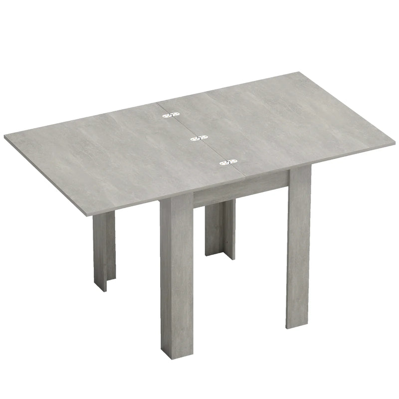 HOMCOM Folding Dining Table for 4-6, Rectangular Extendable Drop Leaf Table for Small Spaces, 140 x 80 x 77.5 cm, Grey