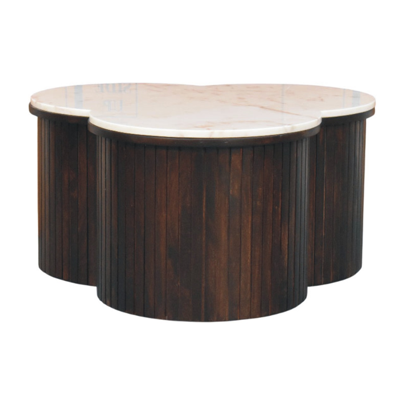 Artisan Furniture Solid Wood Verona Marble Coffee Table, Brown & White