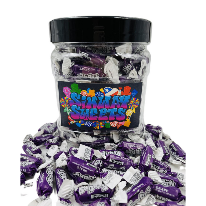 Simway Sweets Jar 680g - Tootsie Frooties Grape Flavour - Individually Wrapped American Sweets - Approximately 180 Pieces
