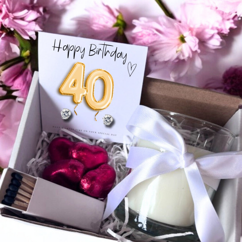 Small 40th Birthday Gold Balloons Gift Hamper | Girls 40th Birthday Gift
