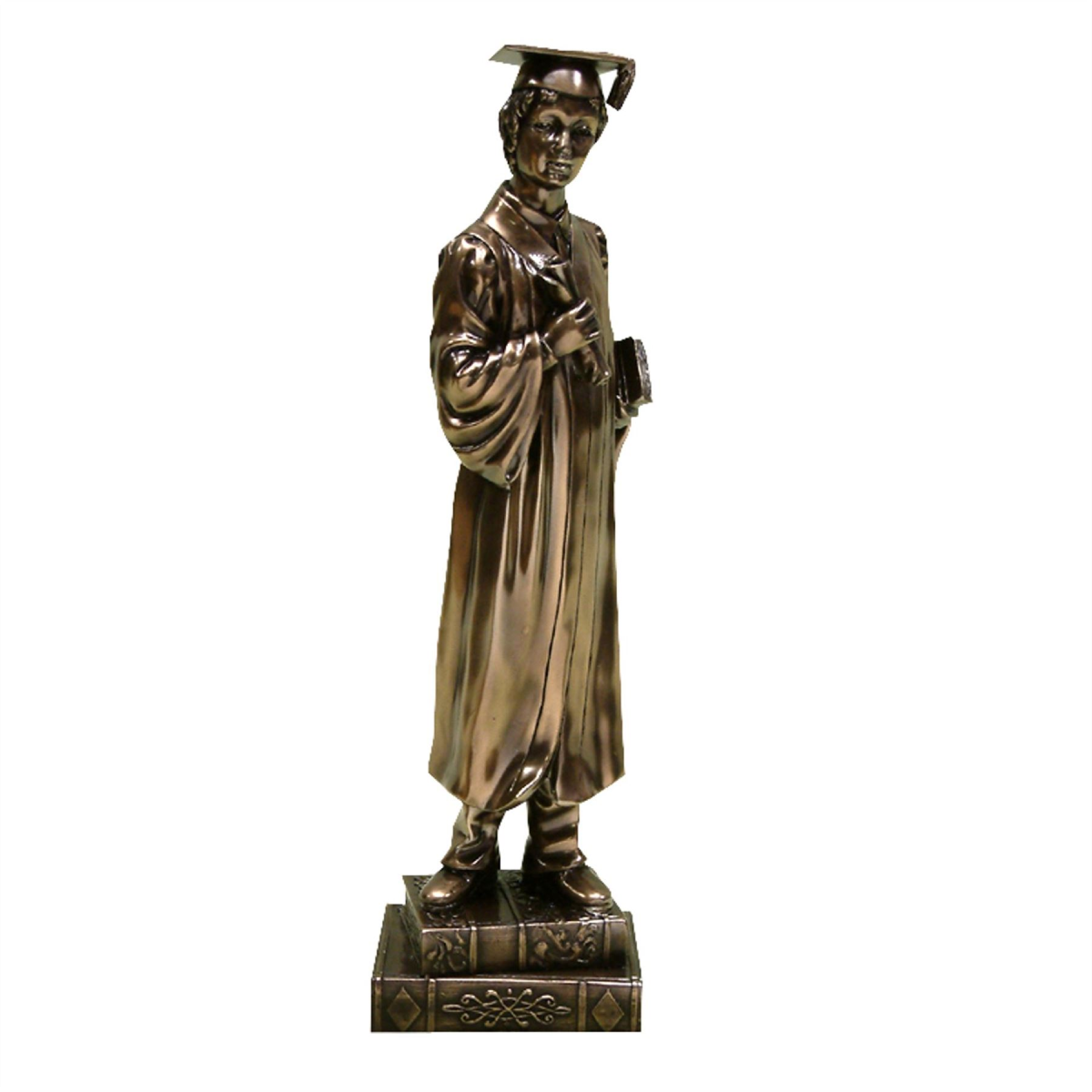 Boy Graduation Figurine - Polished Bronze Finish — InStock