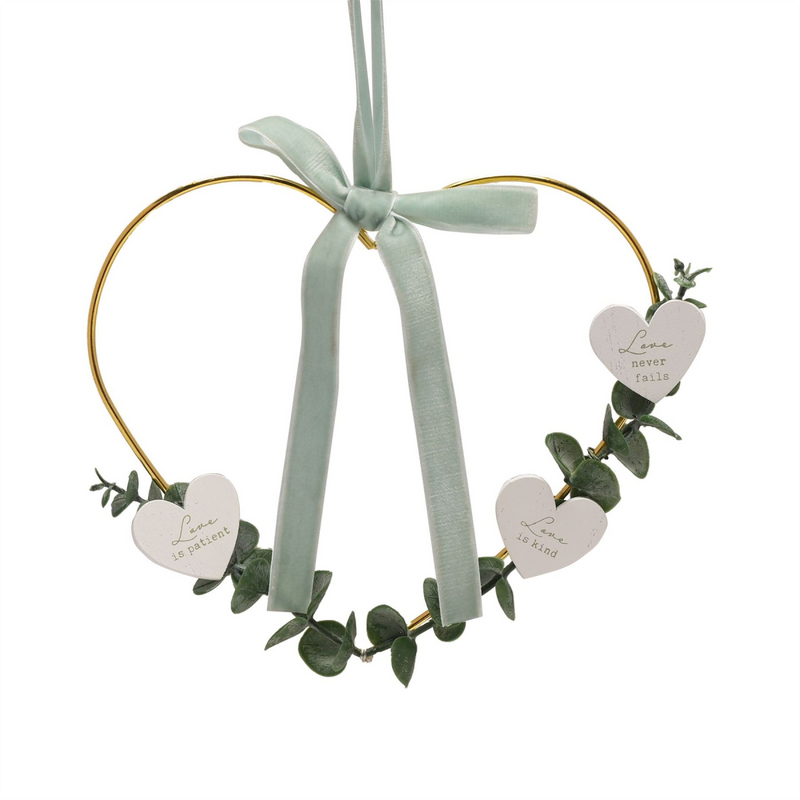 Love Story 'Love Is Patient' Heart Wreath