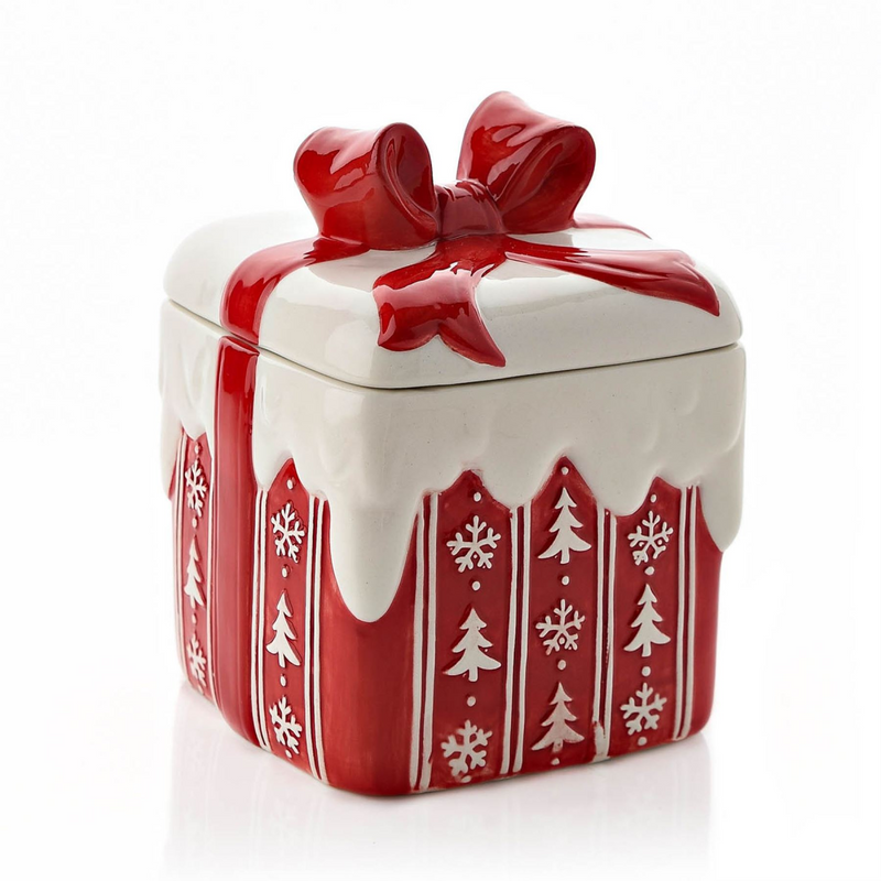 Christmas Gift Shaped Cookie Jar