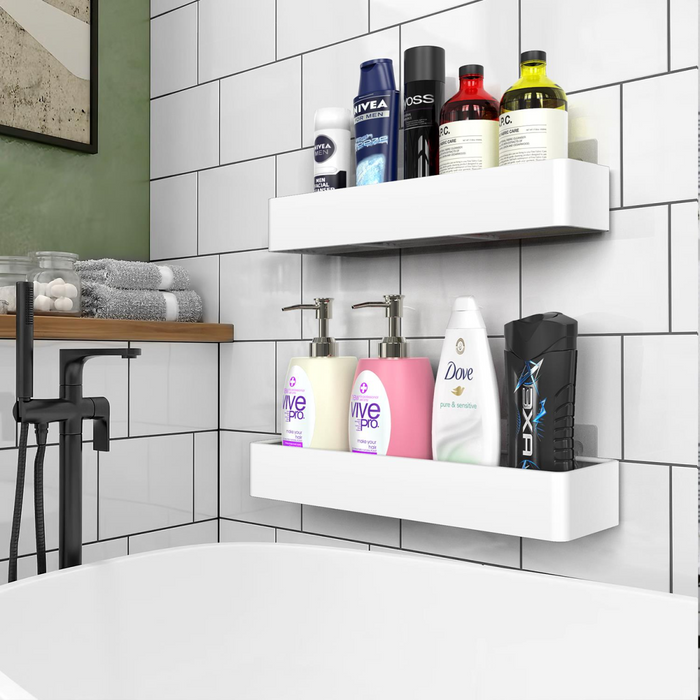 VINSANI 2pc WHITE SHOWER CADDY 1010504