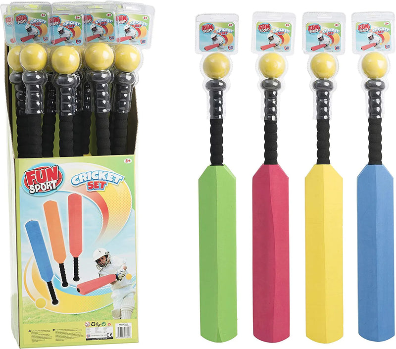 Children'S Foam Cricket Set With Bat &Amp; Ball – Assorted Colours