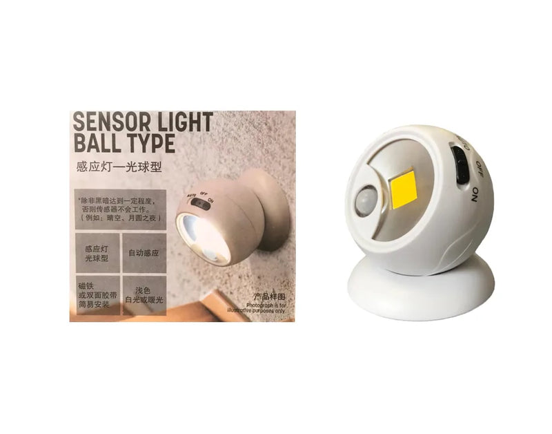 Plastic Motion Sensor Night Light Round Ball