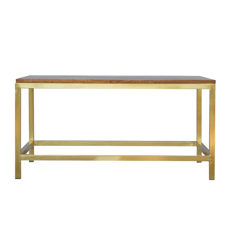 Artisan Furniture Solid Wood Rectangle Gold Coffee Table