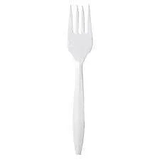 100 Pack Plastic Disposable Party Bbq White Disposable Forks (Parcel Rate)