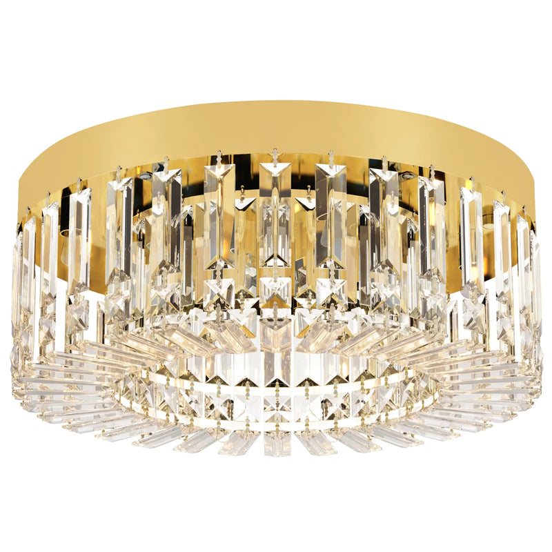 HOMCOM Crystal Chandeliers with 225 Crystal Pendants, 8-Light Ceiling Light for Living Room, Bedroom Dining Room, Gold Tone