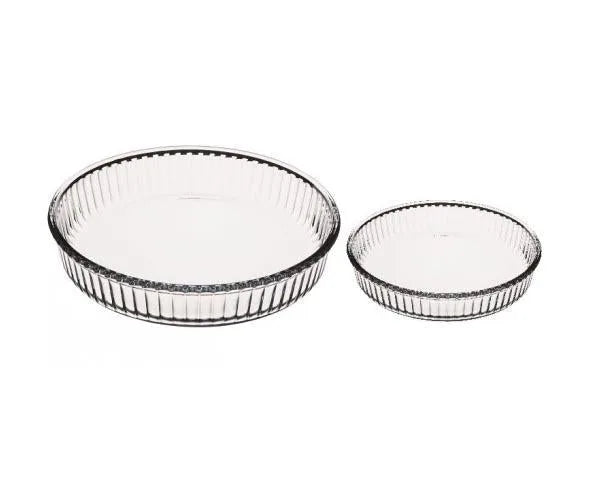 Pb Borcam Glass Round Pie Plan Dishes Set Of 2 32 (Parcel Plus Rate)