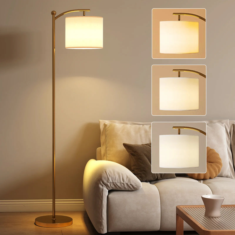 HOMCOM LED Floor Lamp with Remote Control - Gold Tone