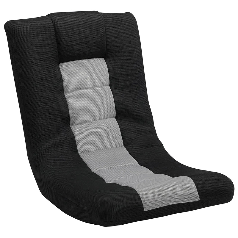 HOMCOM Floor Chair, Folding Floor Sofa with Adjustable Backrest, Wide Seat, Swivel Base, Black