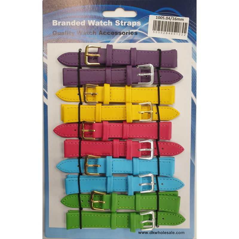 Leather Pastels Watch Straps Pk10 size 22mm 1005.04