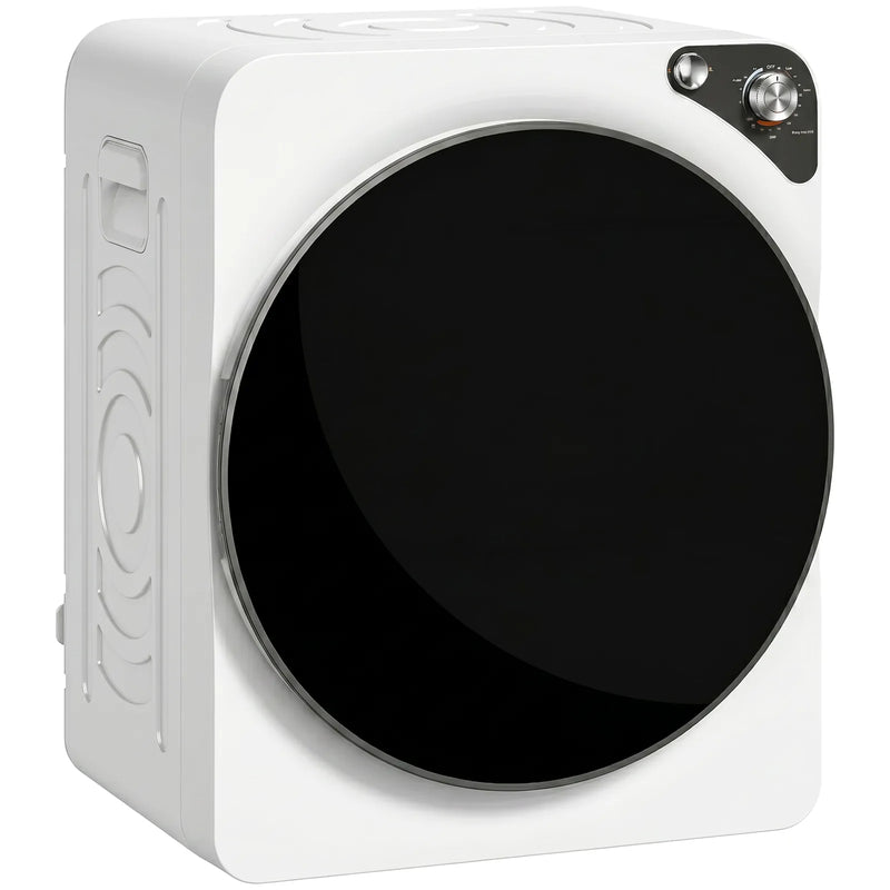 HOMCOM 5kg Vented Tumble Dryer, 1000W Compact Tumble Dryer with 5 Drying Modes, Stainless Steel Tub, White