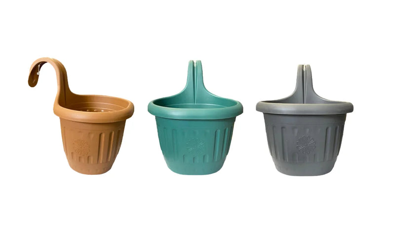 Plastic Hanging Garden Flower Pot Small Assorted Colours
