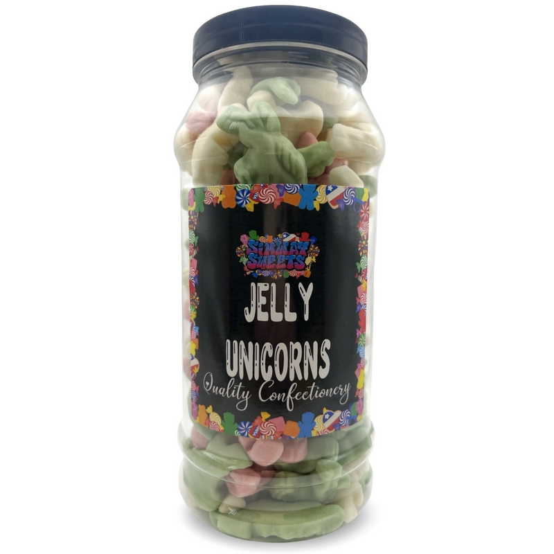Jelly Unicorns Gummy Retro Sweets Gift Jar - 575g