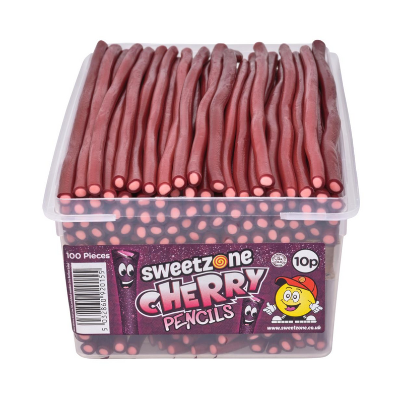 Cherry Pencils Tub 100 x Pieces Sweets