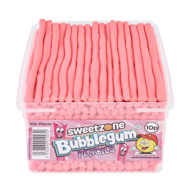 Bubblegum Pencils Tub 100 x Pieces Sweets