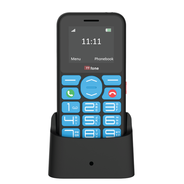TTfone TT190 Big Button Basic Senior Unlocked Emergency Mobile Phone - Simple Cheapest Phone with Dock Charger and EE Sim Card