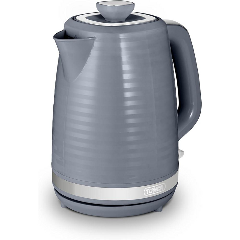 Tower Saturn Electric Kettle with Quick Boil, 1.7L, 3000W, Grey and Chrome Accents