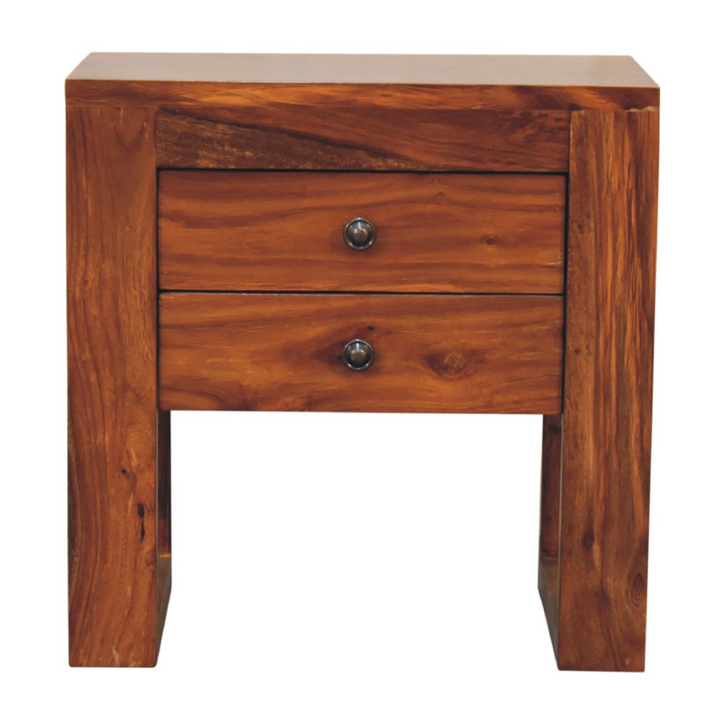 Artisan Furniture Solid Wood U-Square Honey Bedside