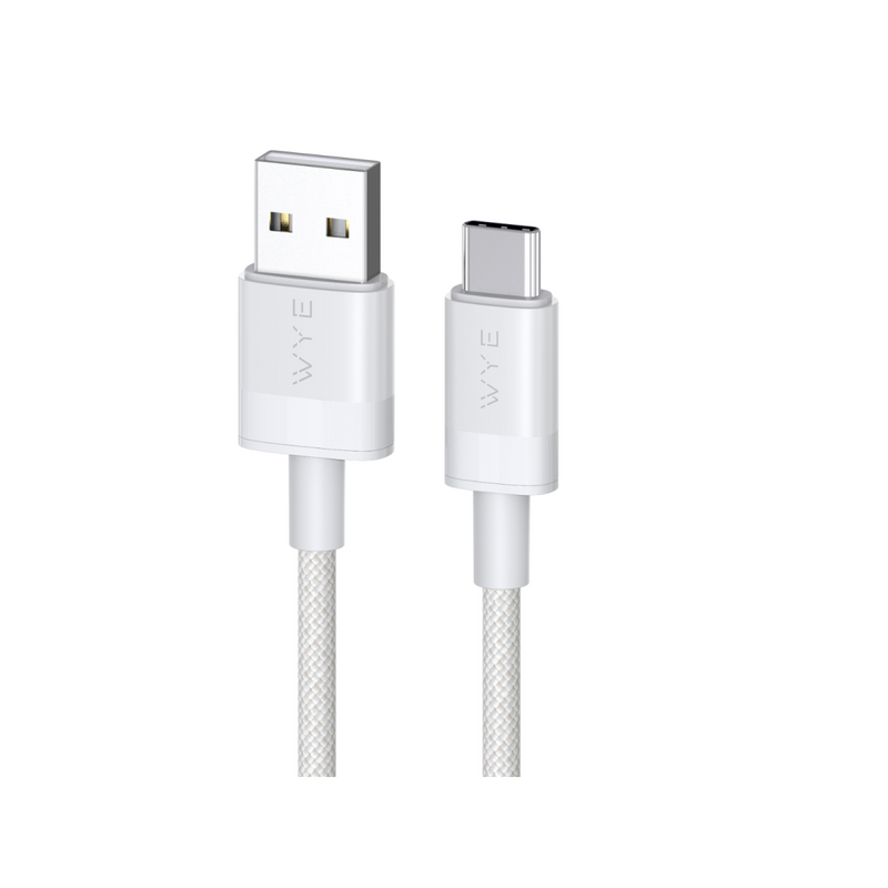WYE 60W Braided Fast Charge/Sync A-C Cable 3m White