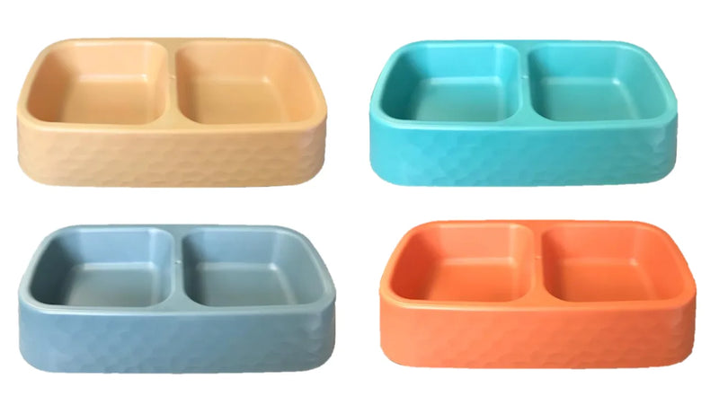 Plastic Pet Dog Feeding Bowl Assorted Colours