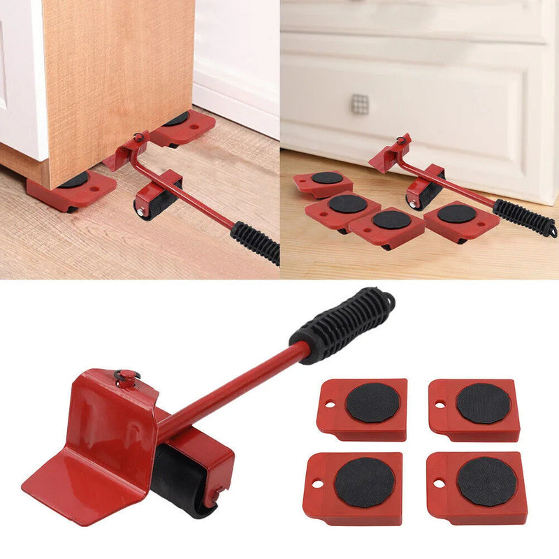 5 PCS Heavy Duty Furniture Shifter Lifter Set Wheel Moving Removal Slider Moving