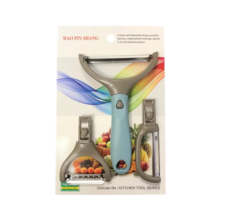 Steel Handheld Vegetable Peeler With 2 Attachments Assorted Colours
