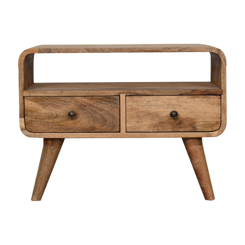 Artisan Furniture Solid Wood Mini Curved Oak-ish Media Unit