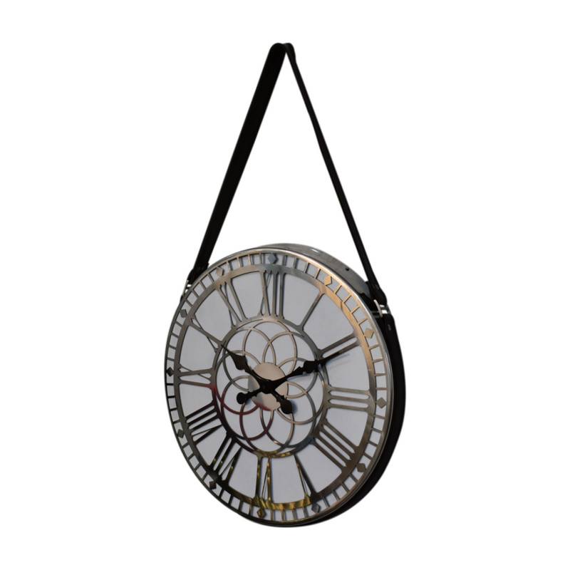 Artisan Furniture White Chrome Hanging Wall Clock
