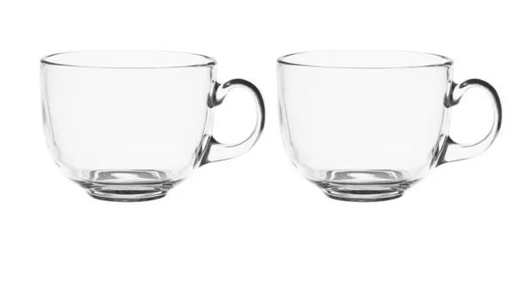 Large Clear Glass Breakfast Yoghurt Milk Tea Cup 2 Piece 480Ml (Parcel Plus Rate)