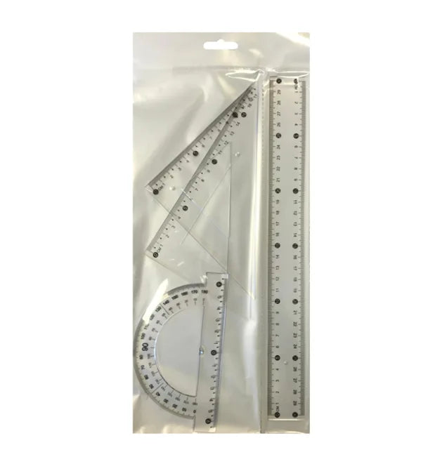 Maths Plastic Ruler And Geometry Set Of 4