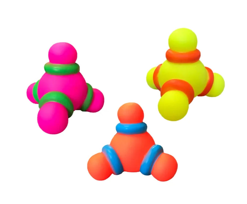 Pet Dog Toy Squeaky Atom Shaped Ball Assorted Colours