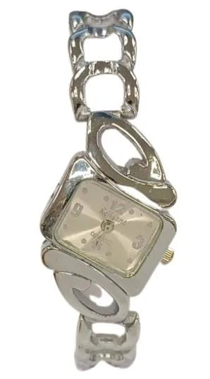 Luisant Ladies Fashion Triangle Silver Dial Silver Steel Bracelet Strap Watch - CLEARANCE NEEDS RE-BATTERY