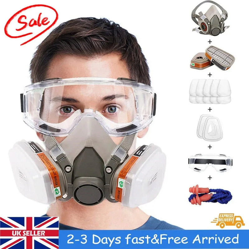 17PCS 6200 Respirator Mask Anti-Dust Gas Mask for Spray Painting Sanding Dust