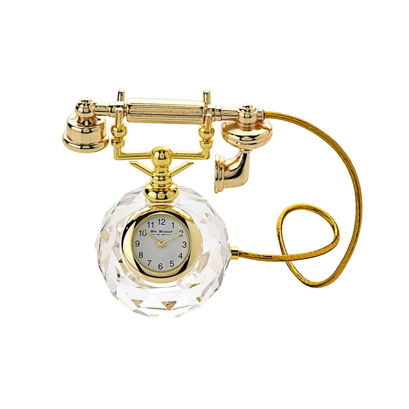 Wm.Widdop Miniature Glass Clock Telephone