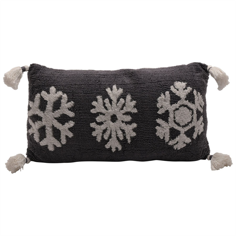 Snowlake Cushion with Tassles