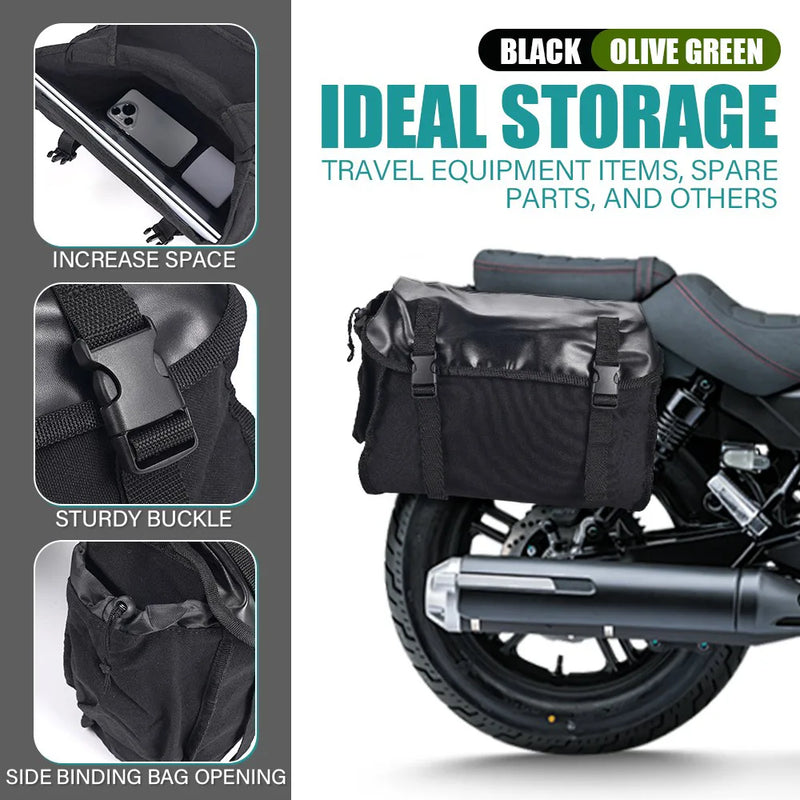 26L Motorcycle Saddle Bag Waterproof Side Canvas Travel Storage Bike Panniers UK